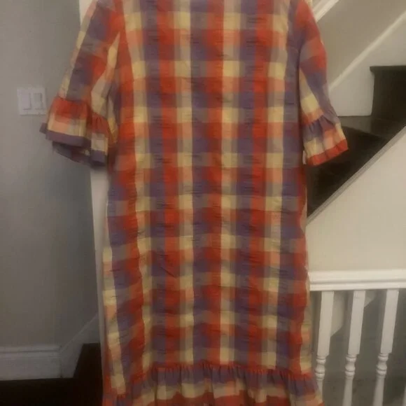 Plaid Dress with Ruffle Hem - Picture 6 of 11